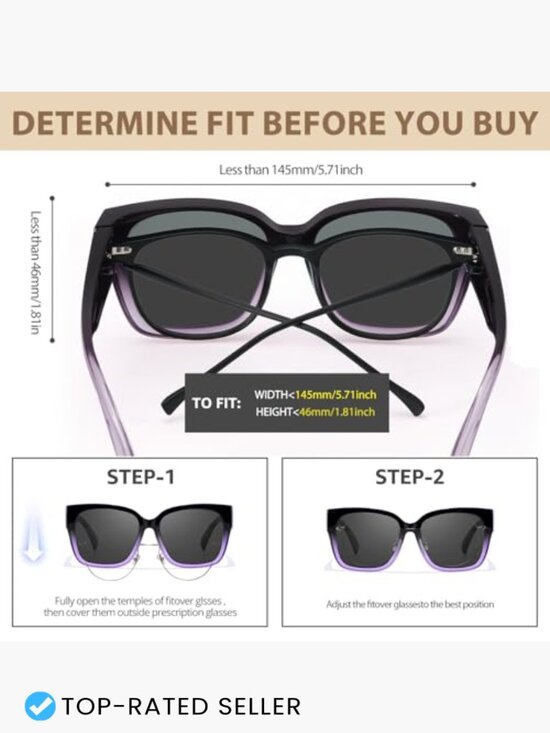Oversized Polarized Sunglasses Fit Over Glasses UV Protection 2Pack main image 5